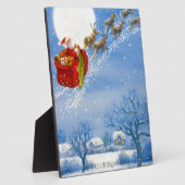 Santa mit seinem fliegenden Rentier Fotoplatte (Seite)
