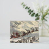 Santa mit Sleigh Feiertagspostkarte (Stehend Vorderseite)