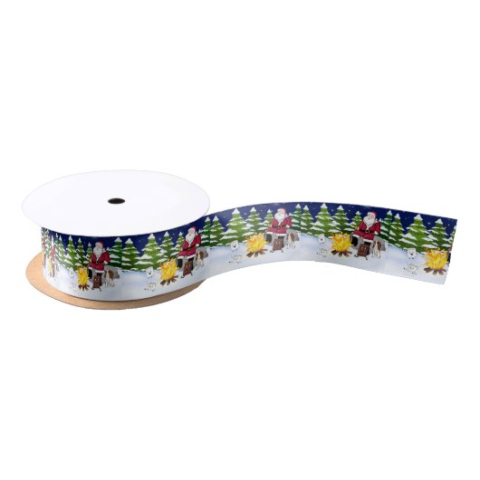 Santa mit S'mores und Cavalier King Charles Satinband (Spule)