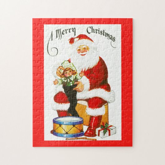 Santa mit Spielzeug Puzzle (Vertikal)