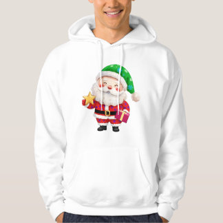 Santa mit Stern und Geschenk Hoodie