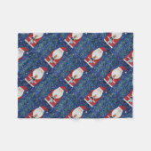 Santa mit Strumpf Fleecedecke (Vorderseite (Horizontal))