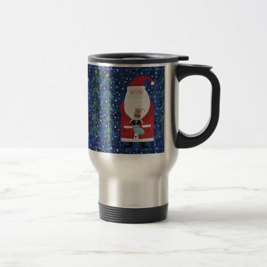 Santa mit Strumpf Reisebecher (Rechts)