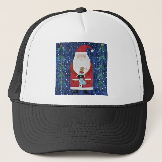 Santa mit Strumpf Truckerkappe (Vorderseite)