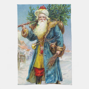 Santa mit Tannenbaum Geschirrtuch