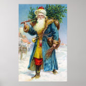 Santa mit Tannenbaum Poster (Vorne)