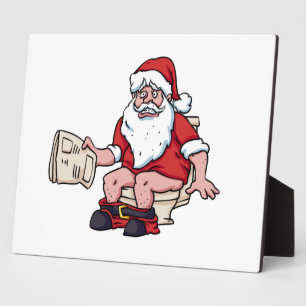 Santa mit Toilette Fotoplatte