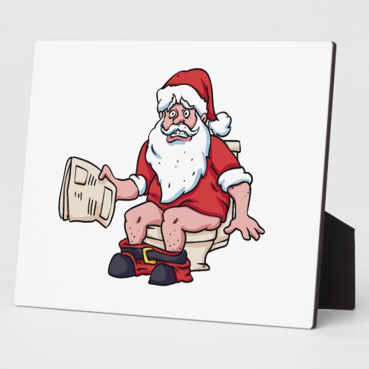 Santa mit Toilette Fotoplatte (Seite)