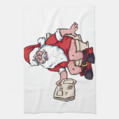 Santa mit Toilette Geschirrtuch (Vertikal)