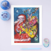SANTA MIT TOYS, GIFTS SACK Weihnachten Flyer (Einzeln)
