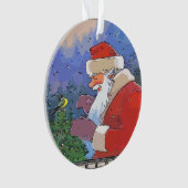 Santa mit Vogel Ornament (Vorderseite)