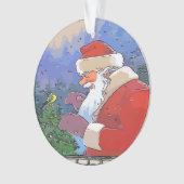 Santa mit Vogel Ornament (Vorderseite)