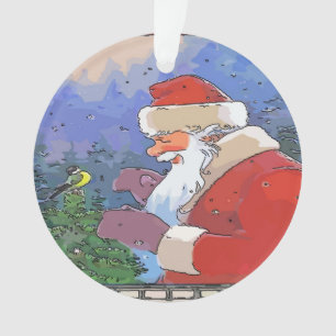 Santa mit Vogel Ornament