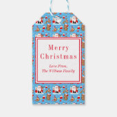 Santa mit Waldtieren Geschenkanhänger (Vorderseite)