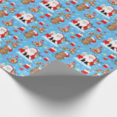 Santa mit Waldtieren Geschenkpapier (Ecke)