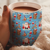 Santa mit Waldtieren Kaffeetasse