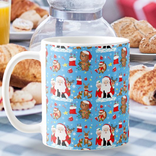 Santa mit Waldtieren Kaffeetasse