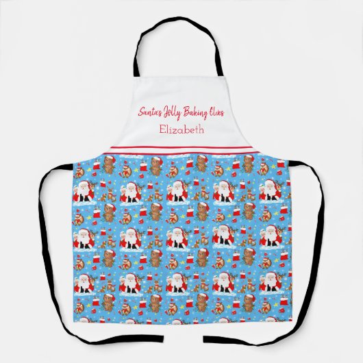 Santa mit Waldtieren Schürze (Vorderseite)