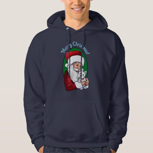 Santa mit Westie Hoodie (Vorderseite)