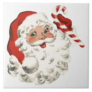 Santa mit Zuckerstange Fliese