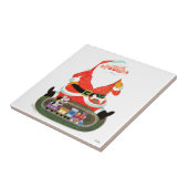 Santa mit Zug Fliese (Seite)