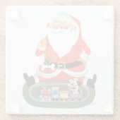Santa mit Zug Glasuntersetzer (Rückseite)