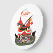 Santa mit Zug Große Wanduhr (Winkel)