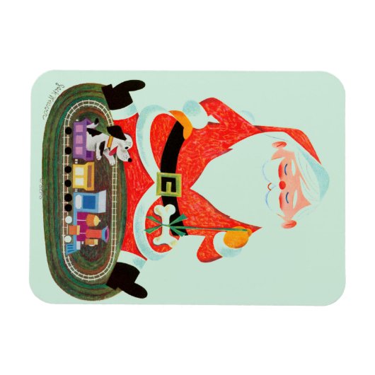 Santa mit Zug Magnet (Horizontal)