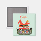 Santa mit Zug Magnet (Vorderseite/Rückseite)