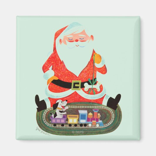 Santa mit Zug Magnet (Vorne)