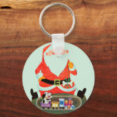 Santa mit Zug Schlüsselanhänger (Vorderseite)