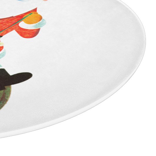 Santa mit Zug Schneidebrett (Ecke)