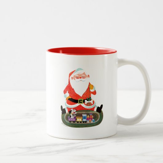 Santa mit Zug Zweifarbige Tasse (Rechts)