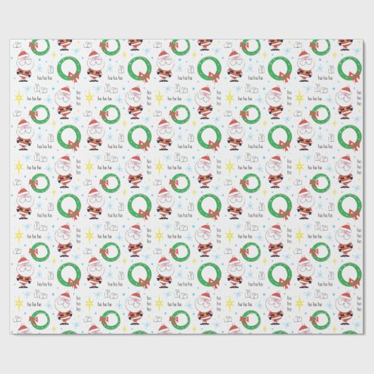 Santa Mitte Jahrhundert Geschenkpapier (Flach)