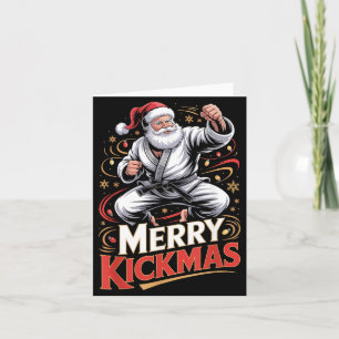 Santa MMA Karate Frohe Kickmas hässliche Weihnacht Karte