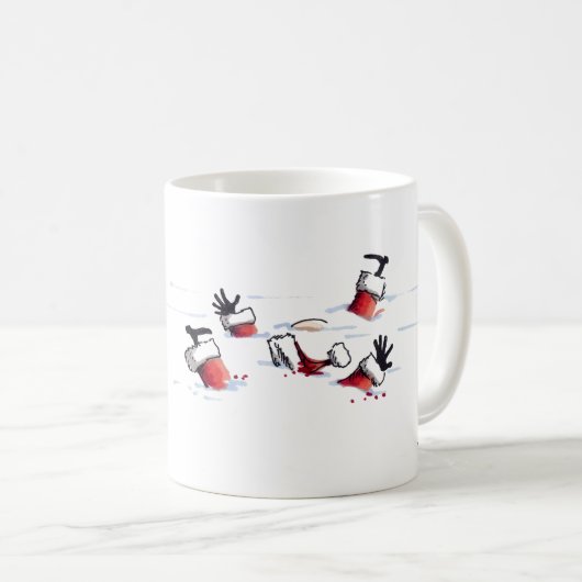 Santa Mob Hit links Hand Kaffee Tasse (VorderseiteRechts)