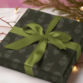Santa Modern Monotone Dark Green Weihnachten Geschenkpapier