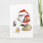 Santa Mole gibt Geschenkkarte Karte (Vorderseite)