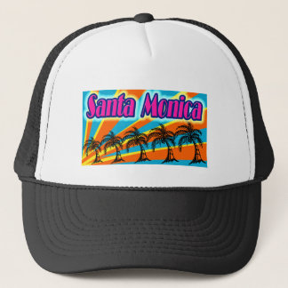 Santa Monica 5 Palm Trees Hat Truckerkappe