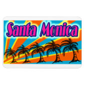 Santa Monica 5 Palmen Bäume Magnet (Horizontal)