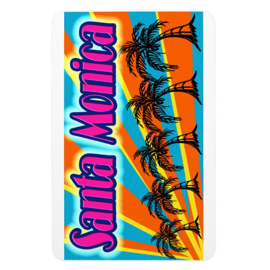 Santa Monica 5 Palmen Bäume Magnet (Vertikal)