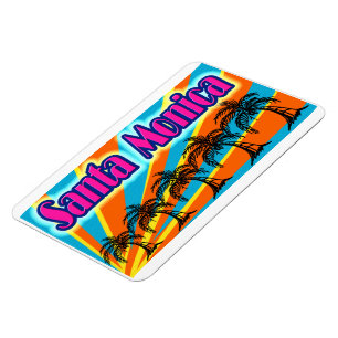 Santa Monica 5 Palmen Magnet
