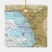 Santa Monica Bay Chart Keramikornament (Rückseite)