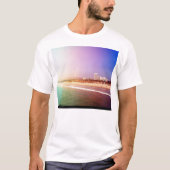 Santa Monica Beach - Green Lila Foto Edit T-Shirt (Vorderseite)