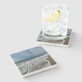 Santa Monica Beach im Herbst. Steinuntersetzer (Seitenansicht)