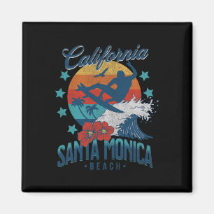 Santa Monica Beach Kalifornien Surfen Vintage Urla Magnet
