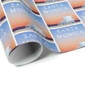 Santa Monica Beach | Los Angeles, Kalifornien Geschenkpapier (Rolleneckpunkt)