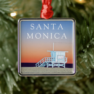 Santa Monica Beach Los Angeles, Kalifornien Ornament Aus Metall