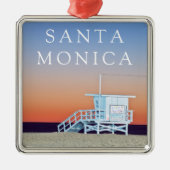 Santa Monica Beach | Los Angeles, Kalifornien Ornament Aus Metall (Vorne)