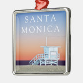 Santa Monica Beach | Los Angeles, Kalifornien Ornament Aus Metall (Links)